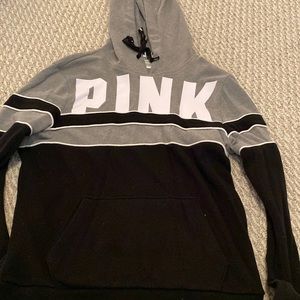 Pink womens Xs black grey white hoodie w front pockets